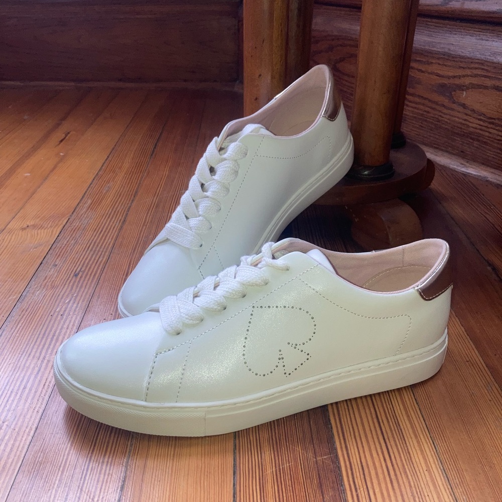NEW Kate Spade Angelise White Leather Sneakers